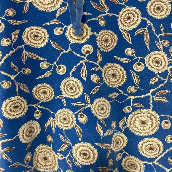 Patagonia Rare A-Line Denim Blue And Tan Floral Print Drawstring Minskirt Sz S - Picture 6 of 6